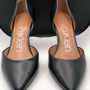 Calvin Klein Black Heels with Pointed Toe size 8.5 worn twice.